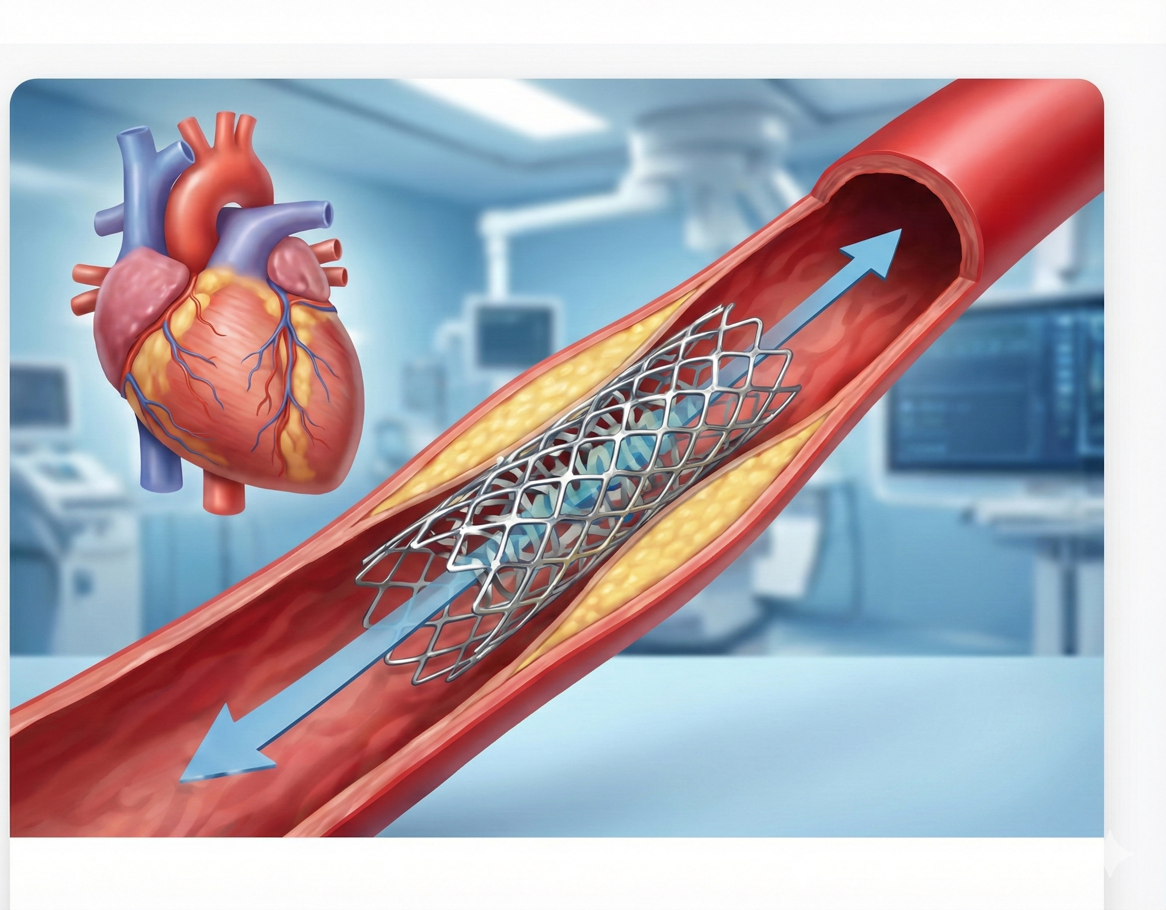 Human heart showing cardiovascular treatment